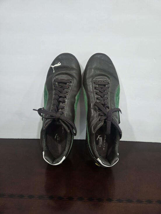 Puma Other - Puma Mihara Yasuhiro Men’s Black Leather Sneakers with Green Side Stripe Sz.12